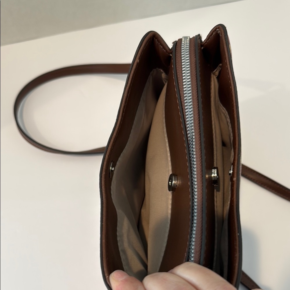Nine West Floral Crossbody Bag - Brown and Pink - Picture 5 of 10